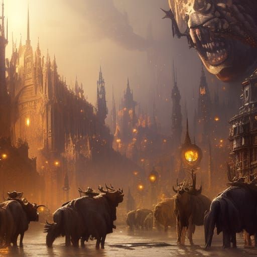 Animals Parade: Dark Fantasy Concept Art Masterpiece