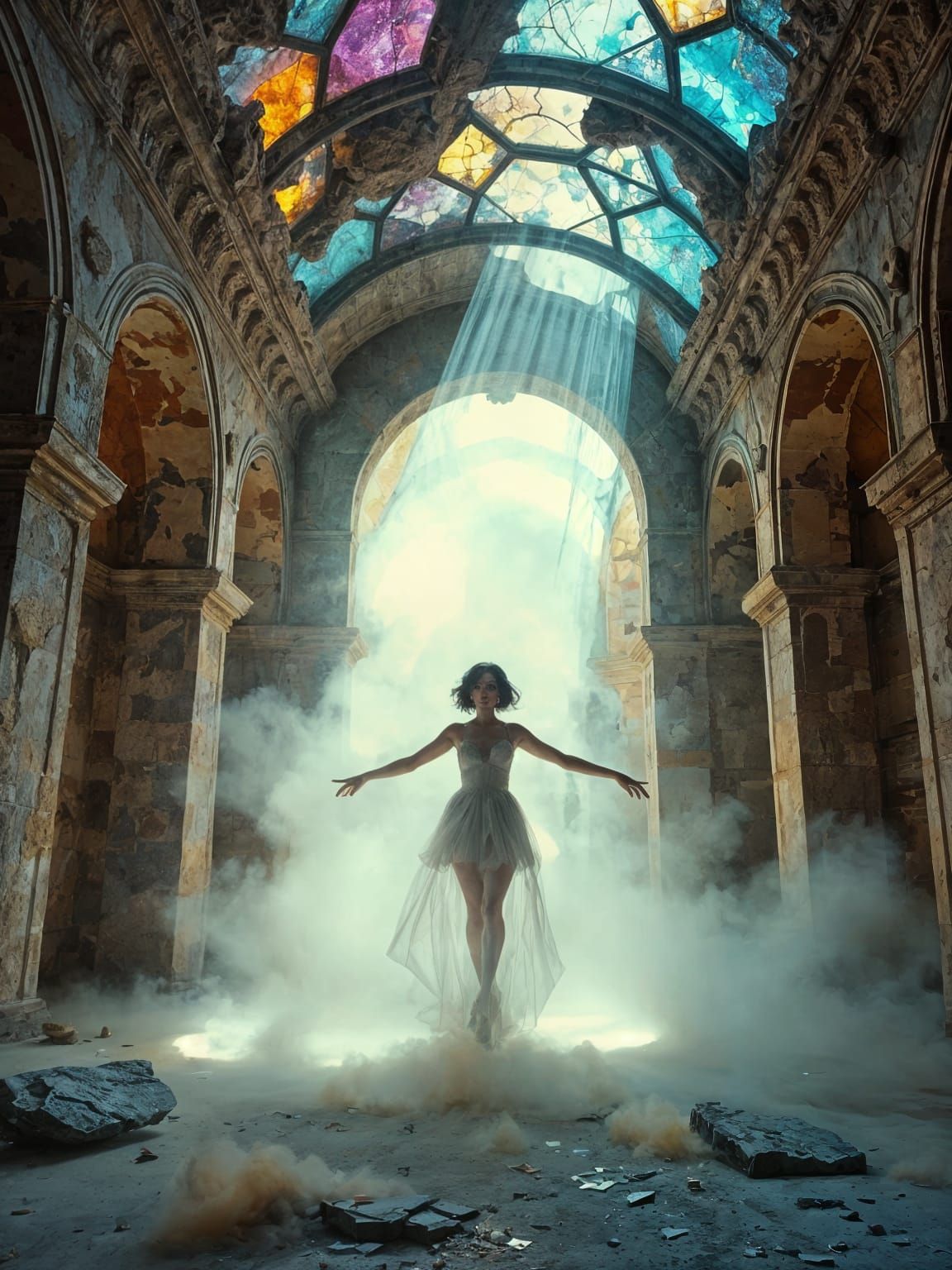 Gris in Crumbling Sanctum: Magical Realism Meets Fantasy