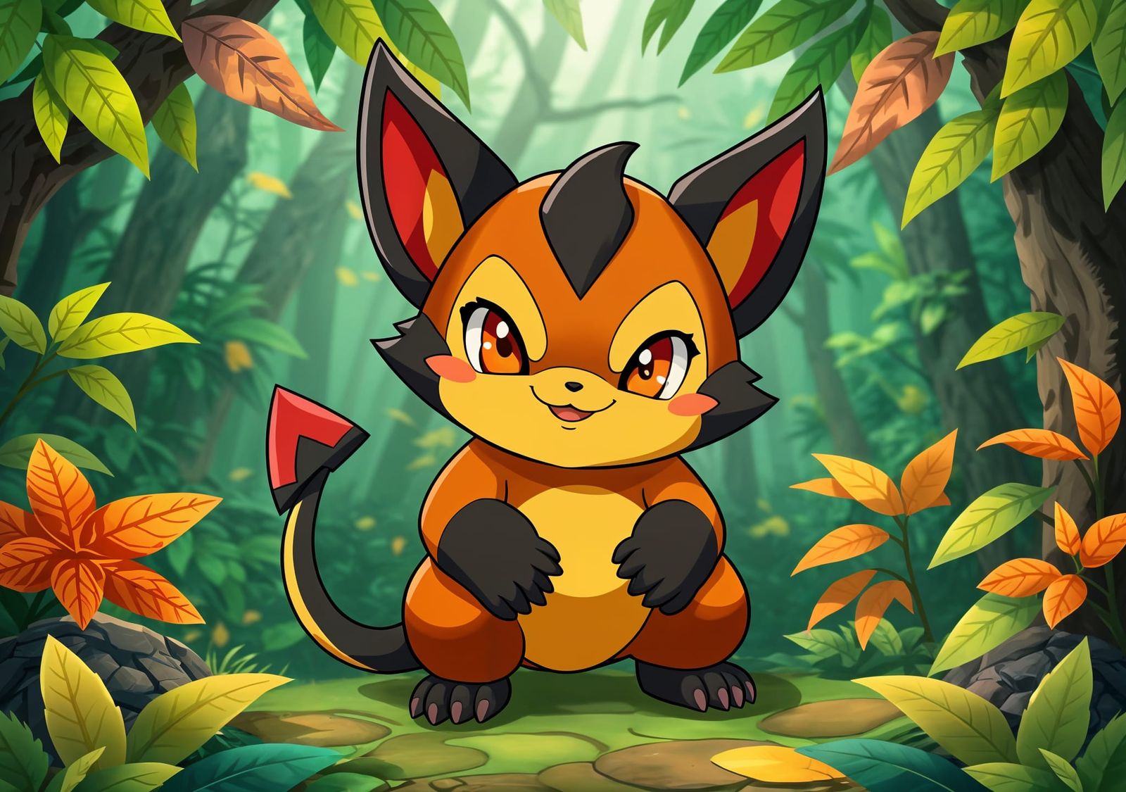 Adorable Tasmanian Devil Pokémon Cub in TCG Style