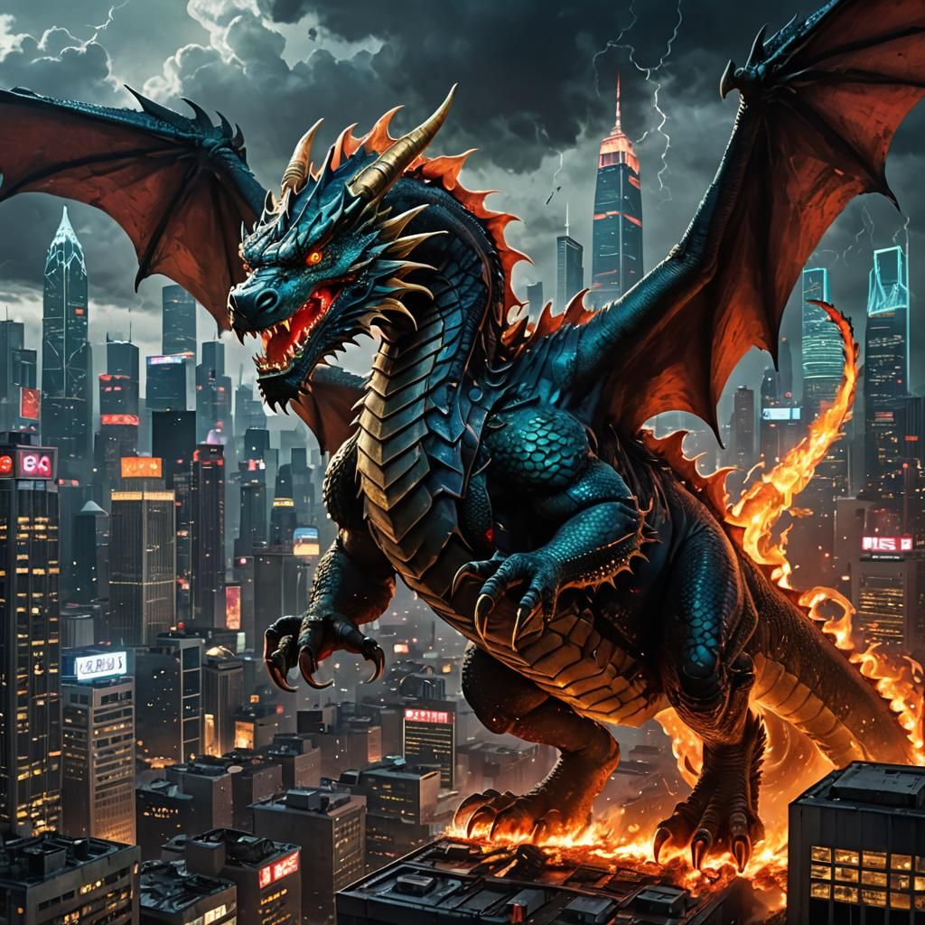 The Last Dragon Defends a Modern City