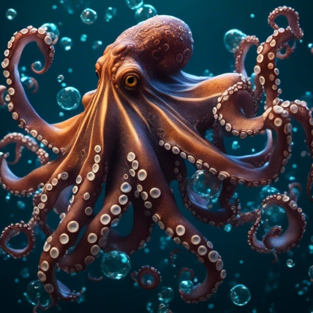 Octopus with bubbles <lora:My pet:1.0>
