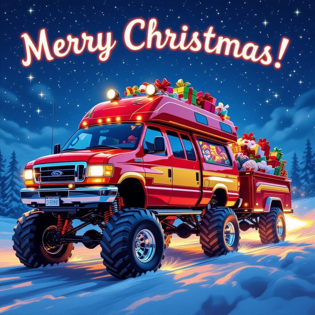 Santa's Monster Van Delivers Christmas Cheer