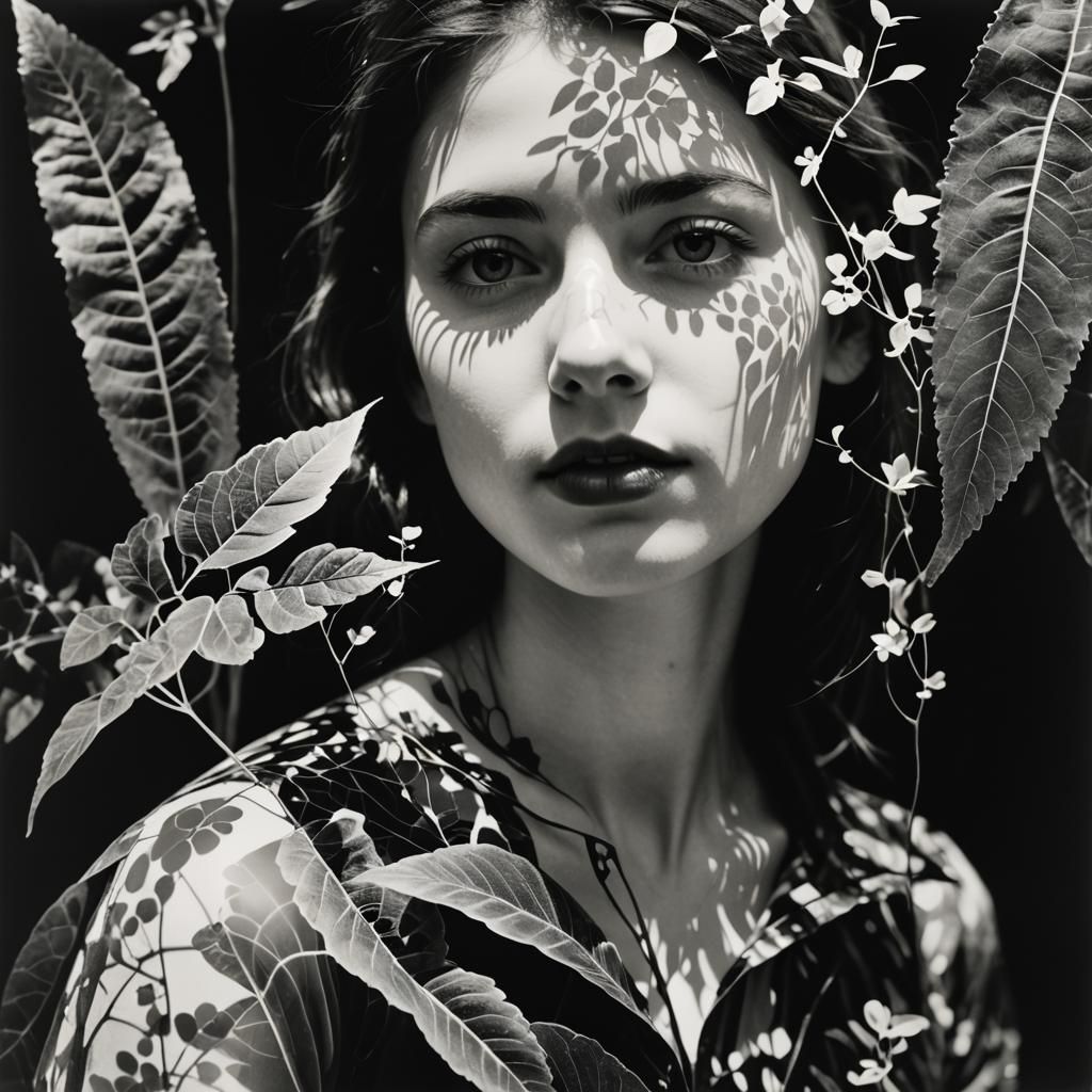 Idyllic Plant Photogram in Rayograph Style