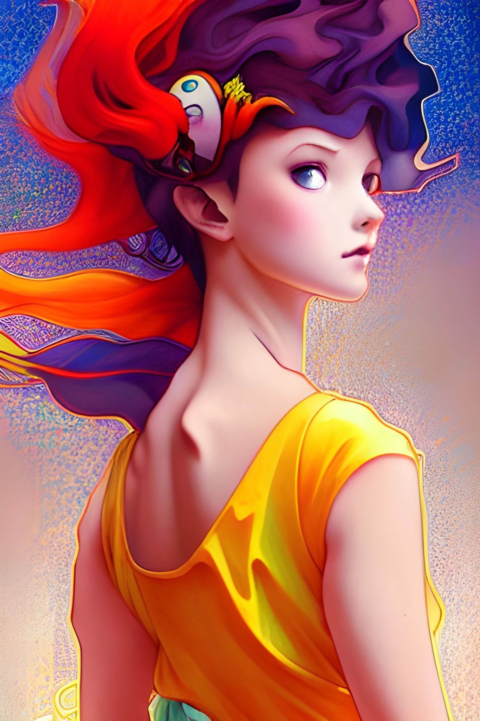 Misty Pokémon Portrait in Art Nouveau Style