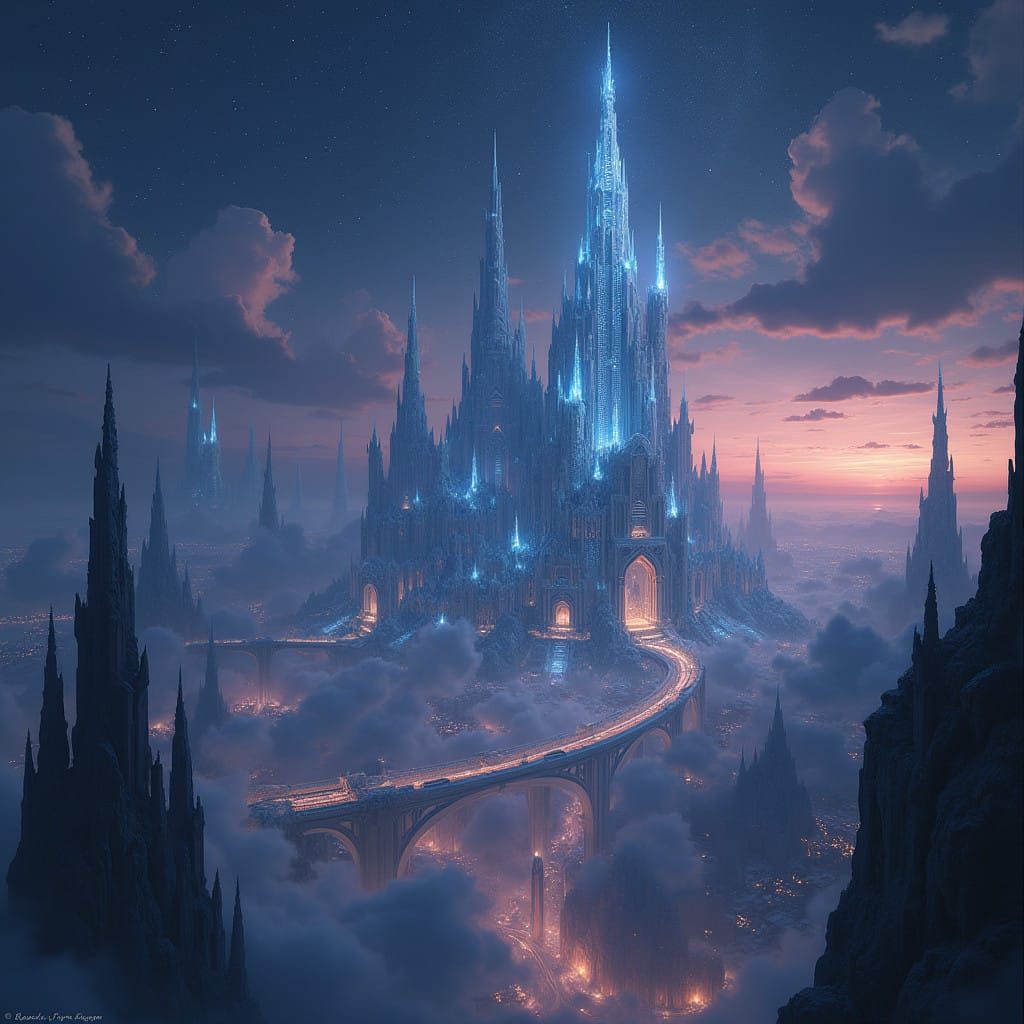 Ethereal Cityscape Unfolds in Twilight