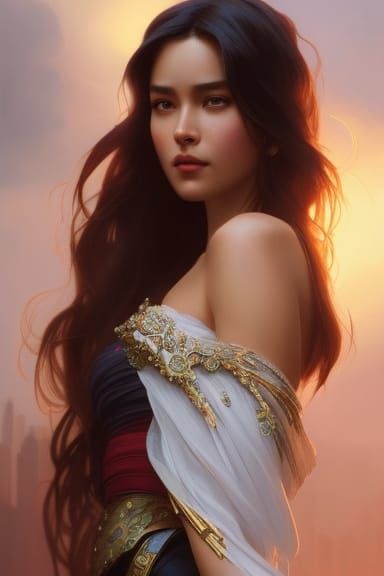 Detailed Portrait of a Beautiful Woman, Trending Art