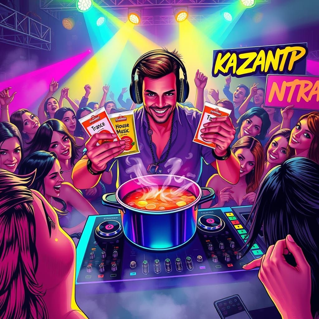 Euphoric Rave Scene in Neon-Lit Futurism