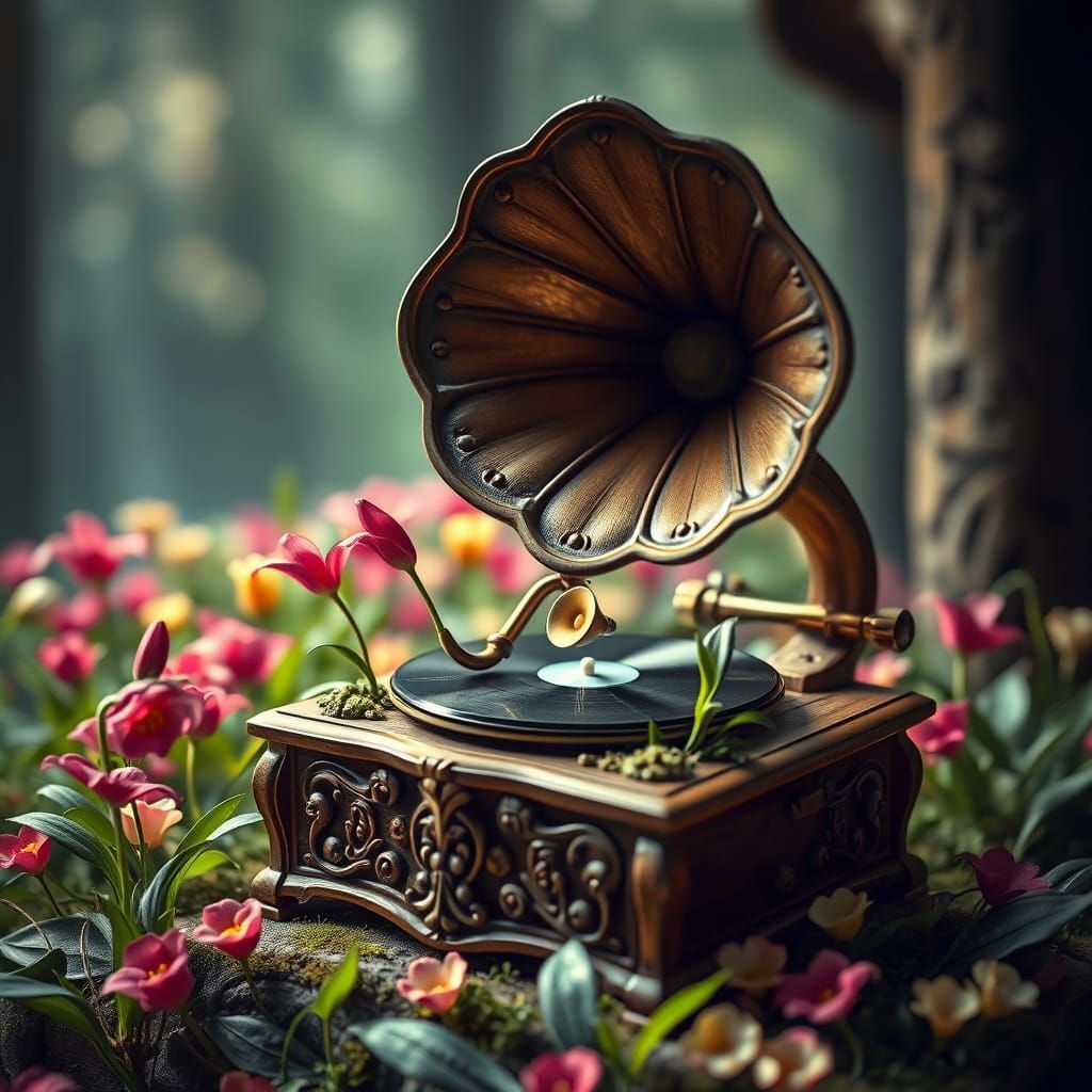 Whimsical Lily in the Valley Gramophone