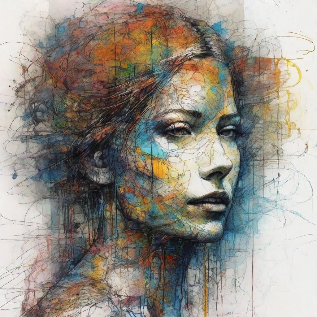 Neurographic Drawing in Art Nouveau Style