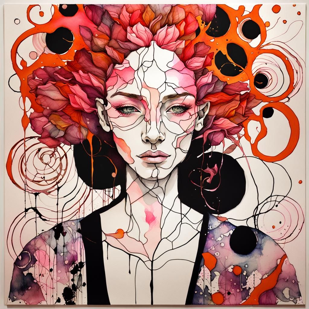 Mystical Magnolia Bloom in Luminous Pink, Mixed Media