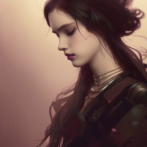 Goth Teen Portrait in Hyperdetailed Style
