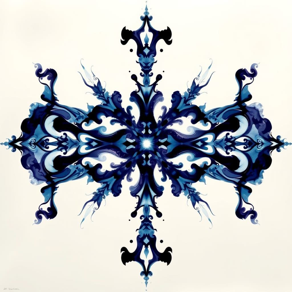 Dreamy Ink Blot Art in Ethereal Style