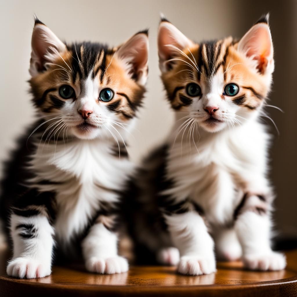 Kittens Gaze: High-Quality Photo in Soft Lighting