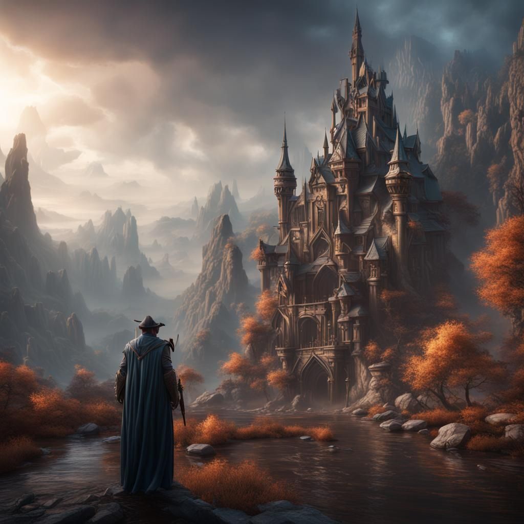 Fantastical Sorcerer in Detailed Matte Painting