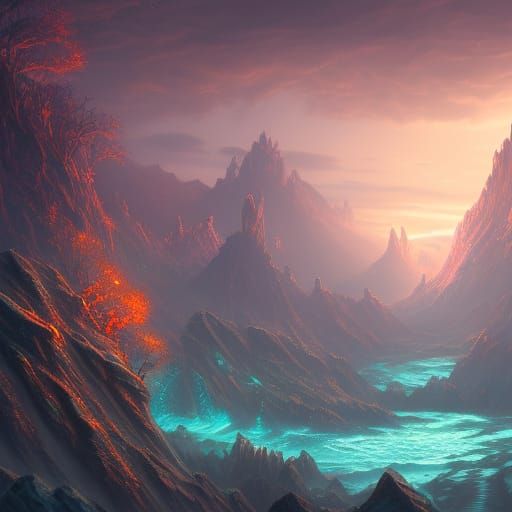 Fantastical Landscape in Detailed Matte Painting