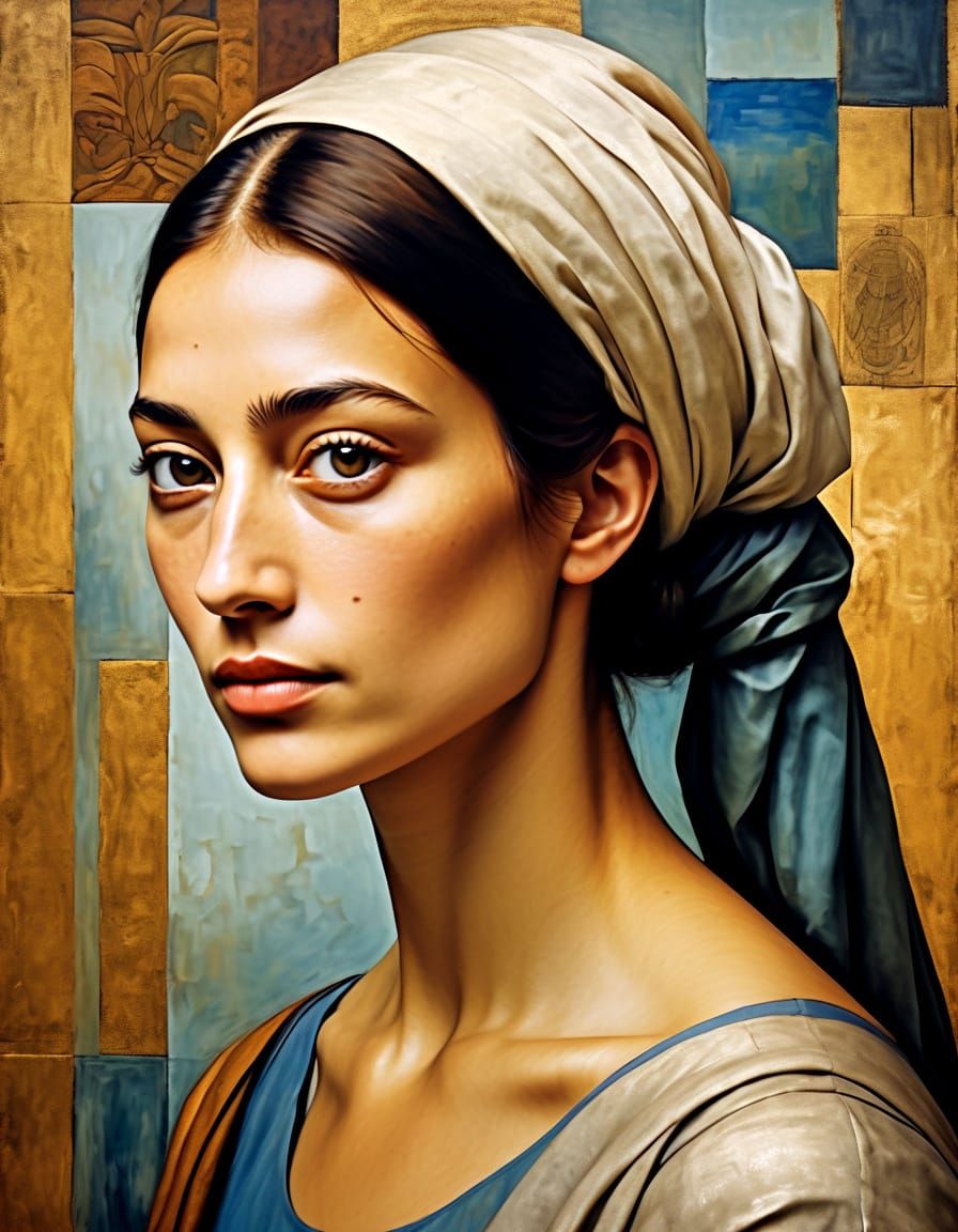 Ethereal City Portrait in Sfumato Style