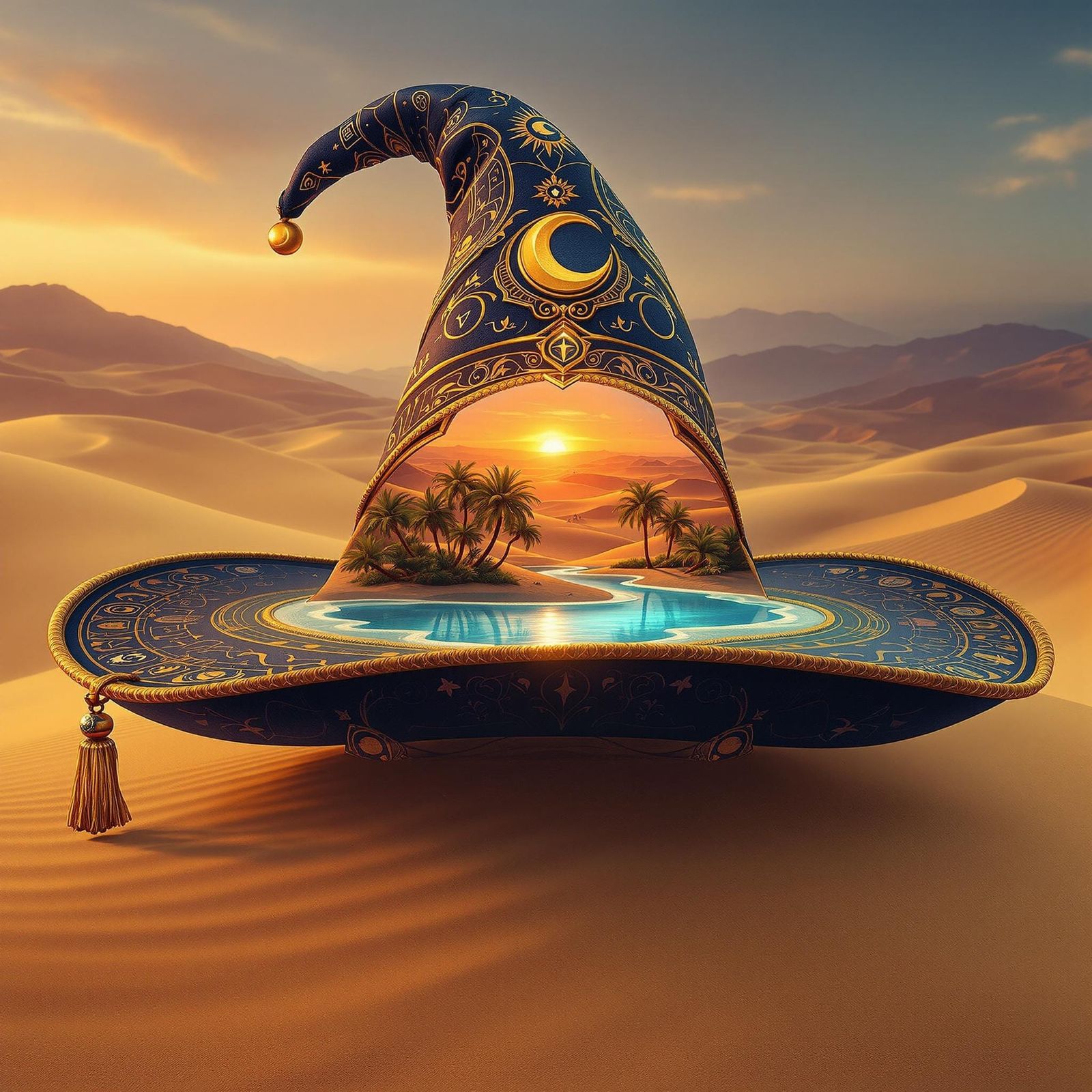 Mystical Wizard Hat Reveals Desert Oasis