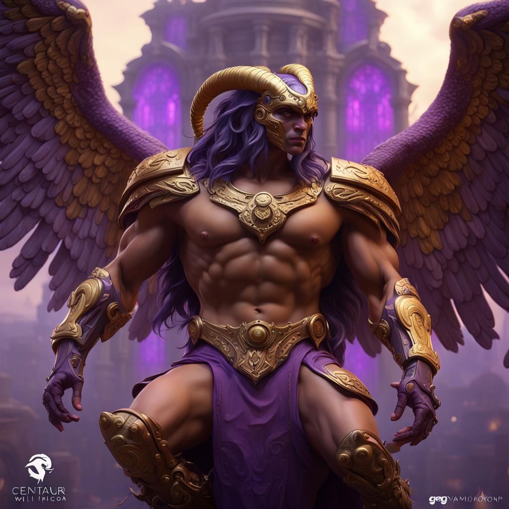 Falcon-Headed Centaur in Dark Fantasy Style