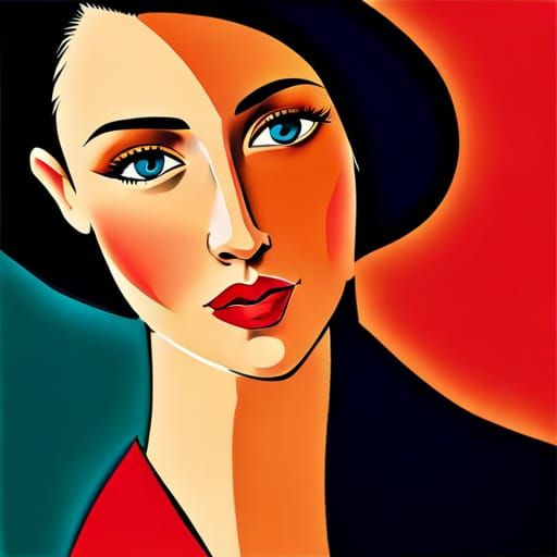 Amedeo Modigliani style, Women portrait