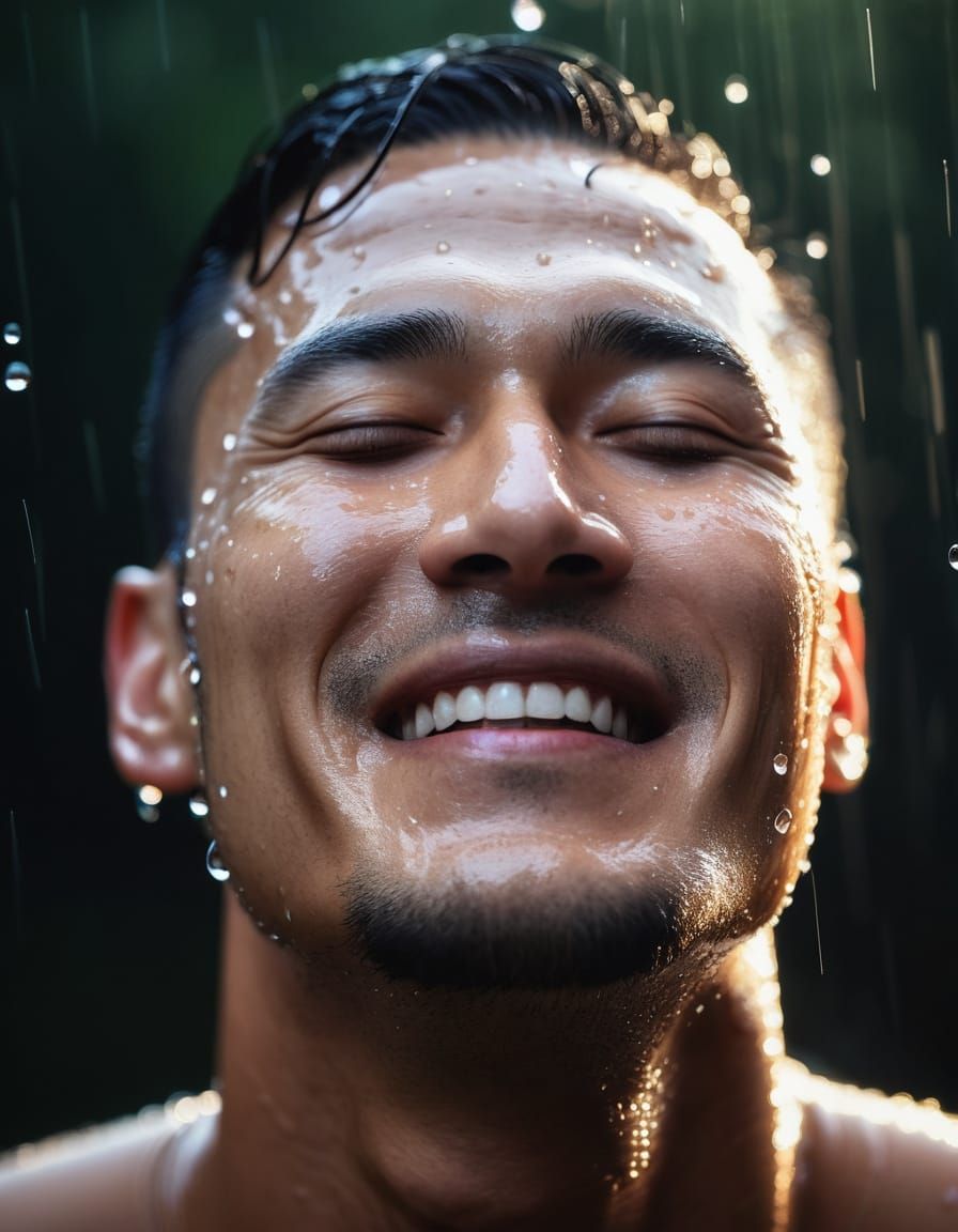 Surreal Moment of Joy in the Rain