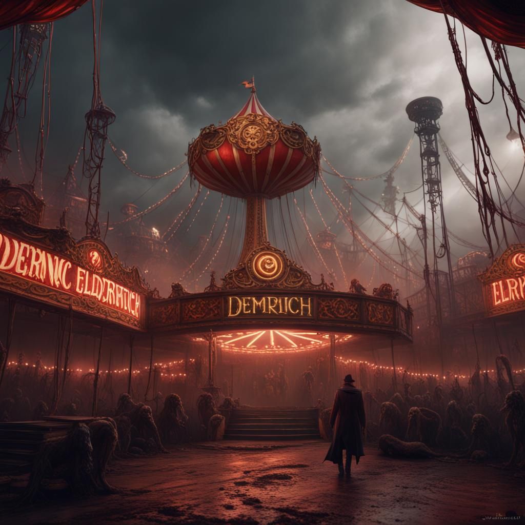Demonic Eldritch Circus: Detailed Matte Painting