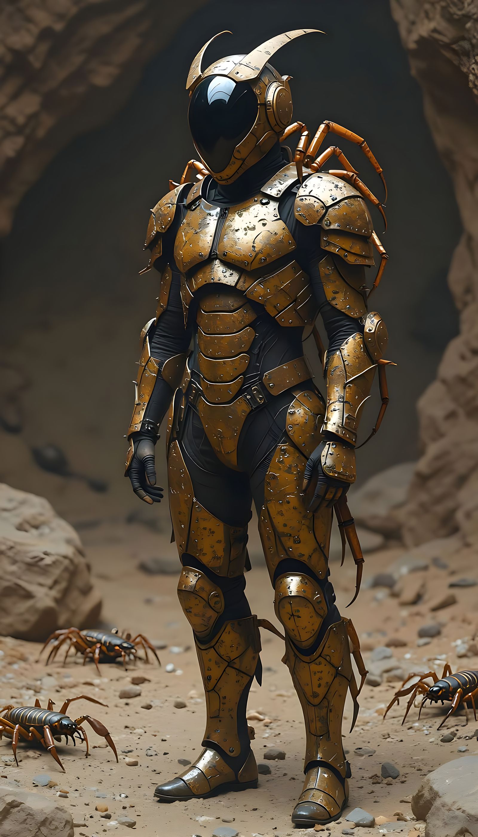 Scorpion Carapace Suit in 8K Ultrarealism