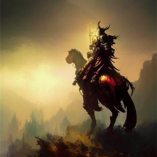 Noble Knight Paladin in Vibrant Oil Painting Style