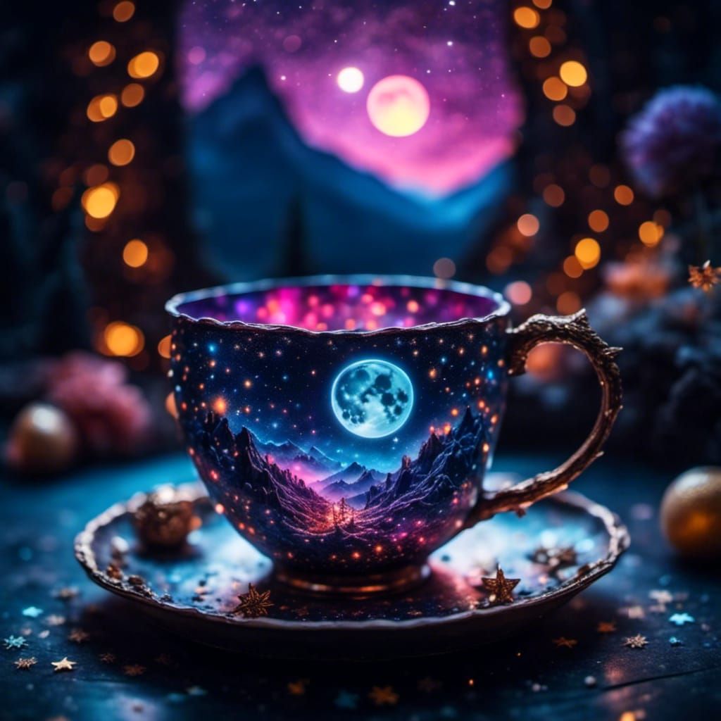 Cup of Moon and Stars: Bokeh Photography