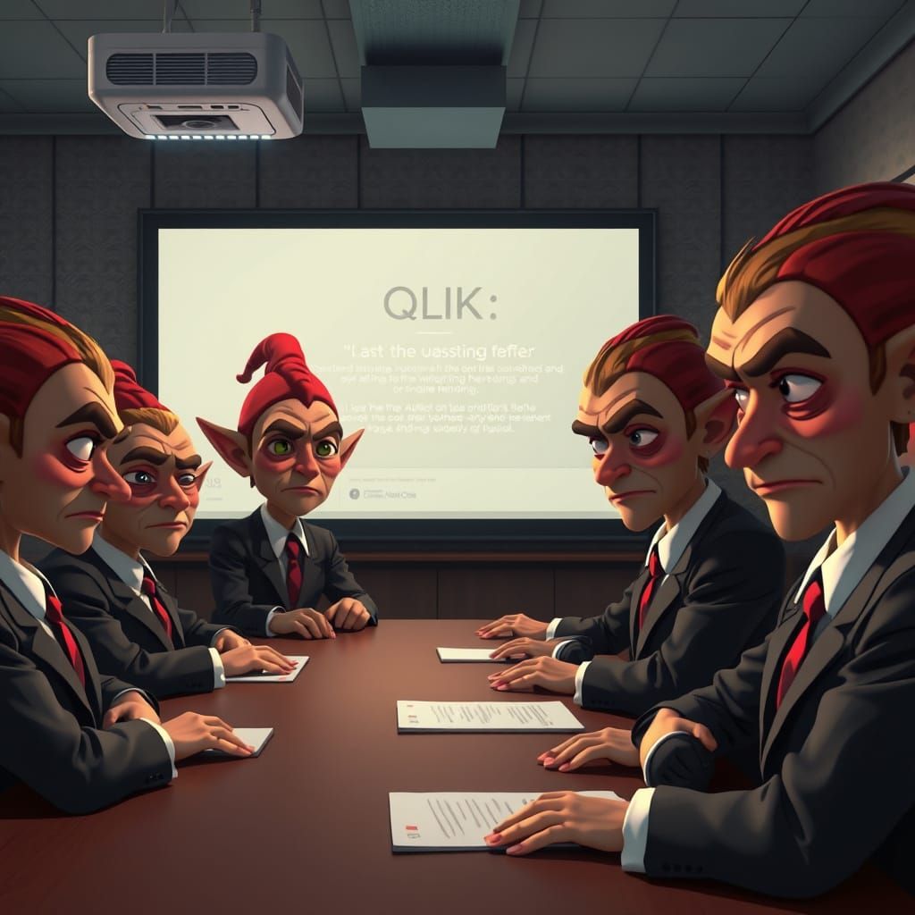 Elves in Suits at Boring Corporate Meeting