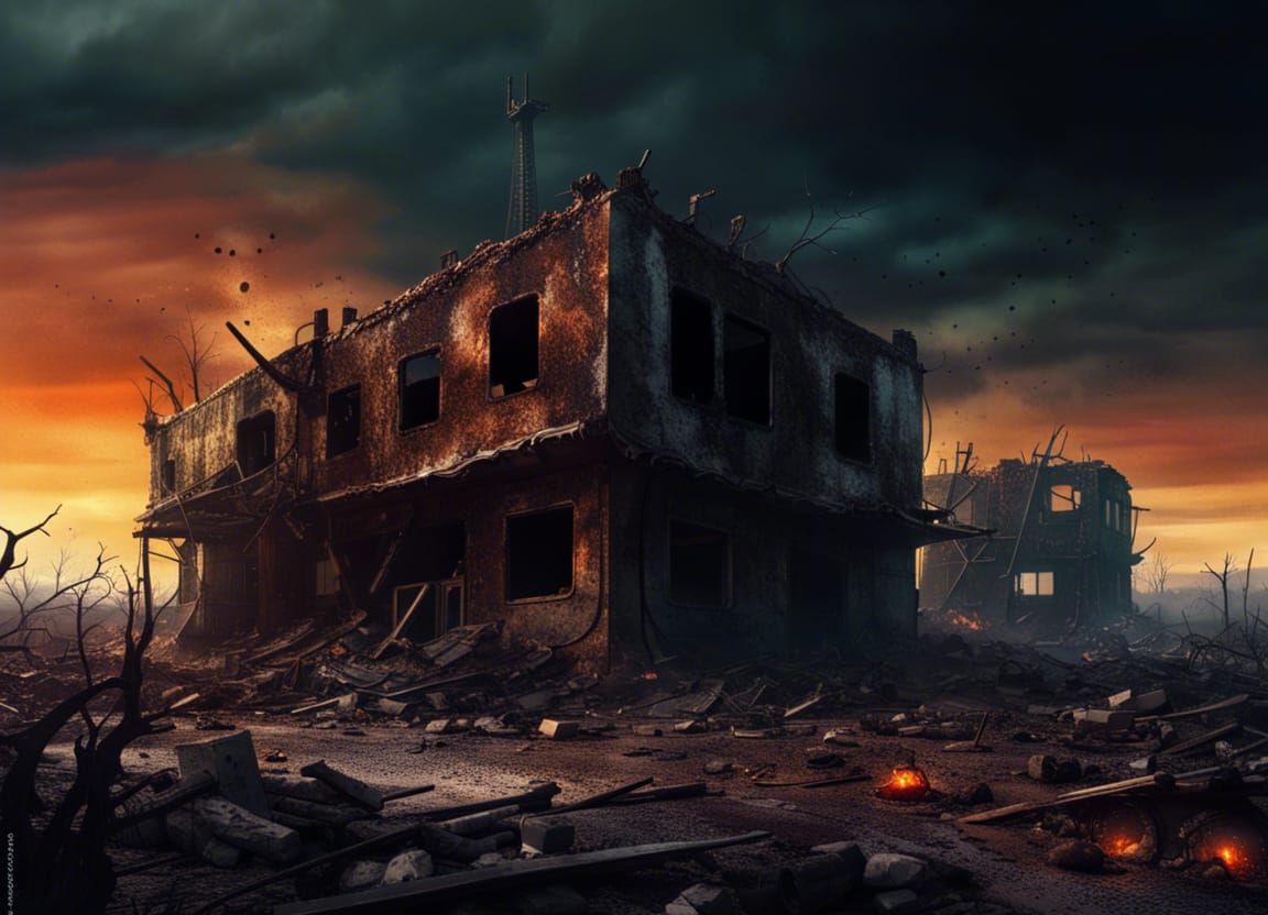 Post-Nuclear Landscape: Ruins and Despair