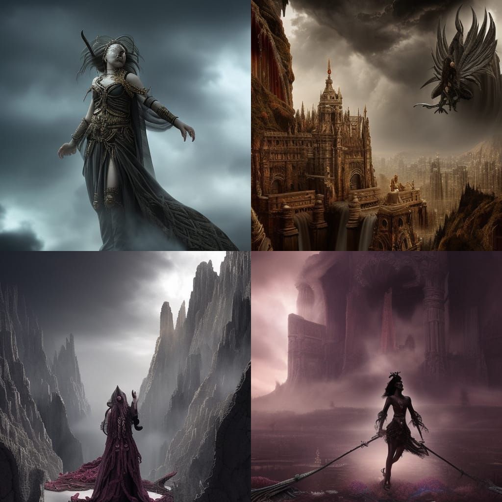 Goddess of Darkness: Epic Digital Matte Painting