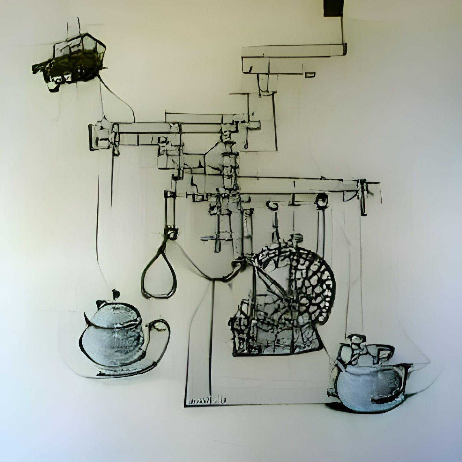 Tea Machine in W. Heath Robinson Style