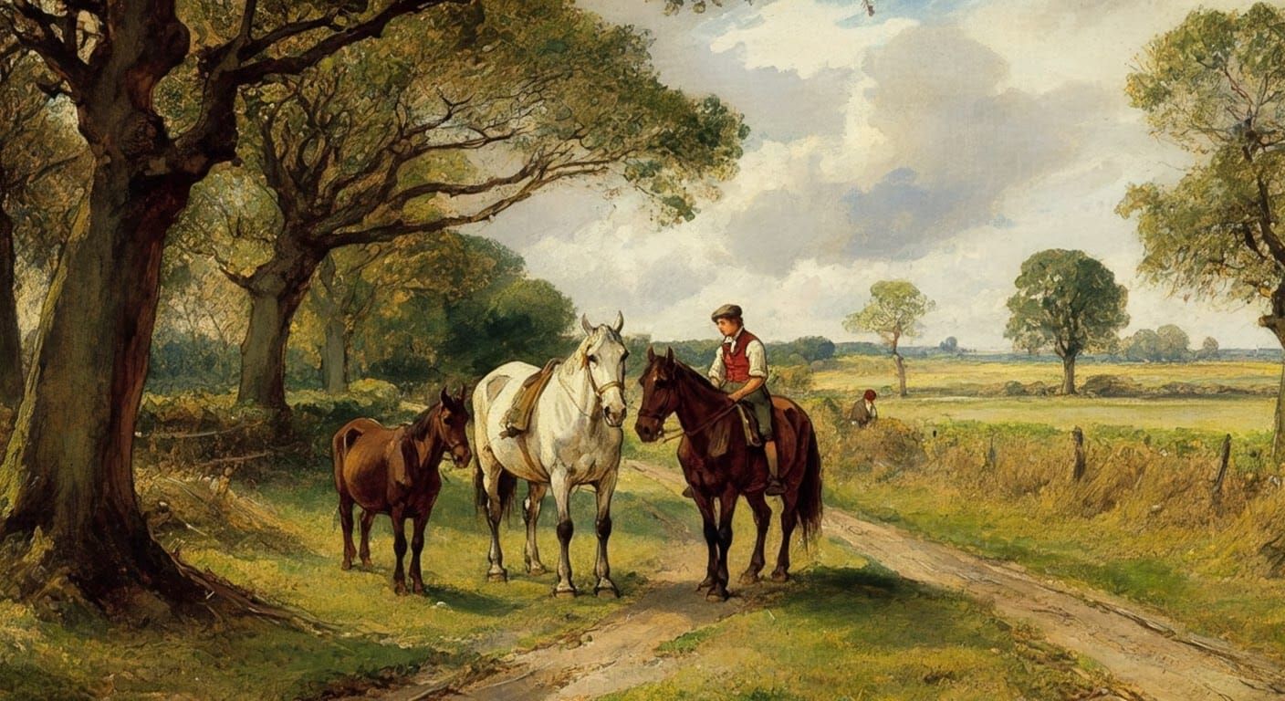 Idyllic Countryside Scene in the Style of Constable