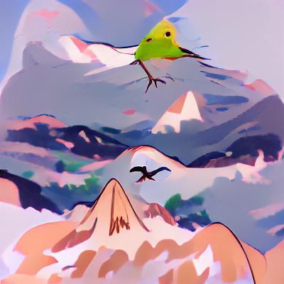 Bird on Mountain AI Generated Image