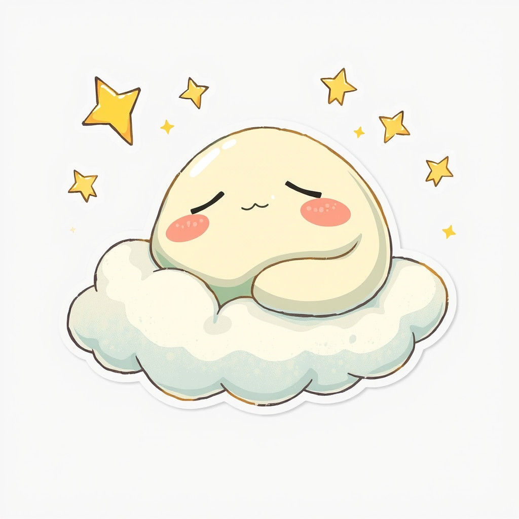Dreamy Slime on Cloud in Whimsical Cartoon Style