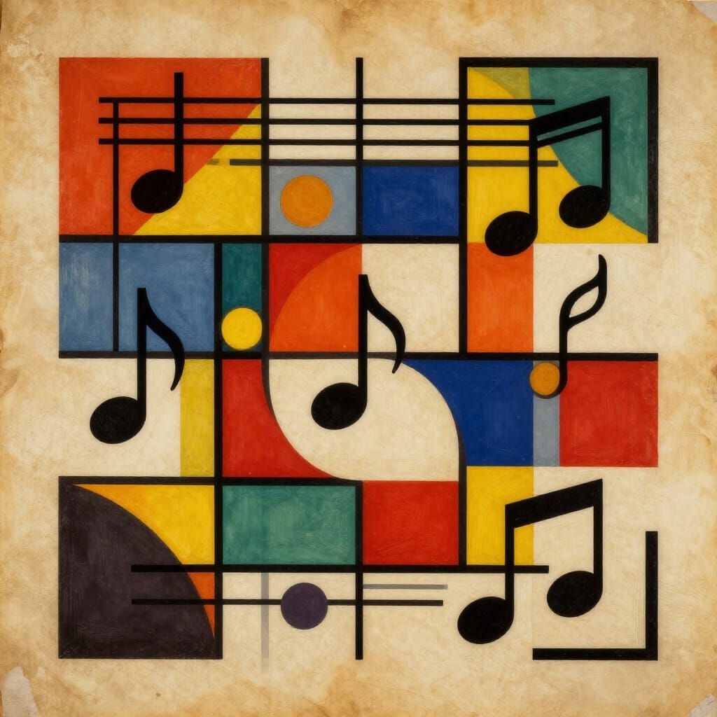 Abstract Geometric Composition in Warm Hues