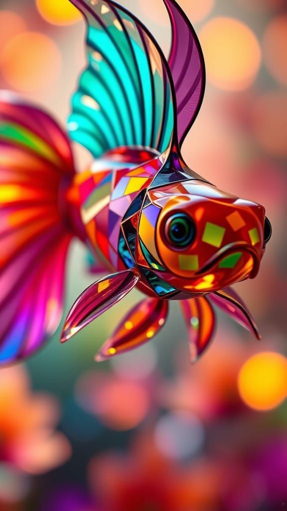 Stained Glass Goldfish: Fantasy Concept Art