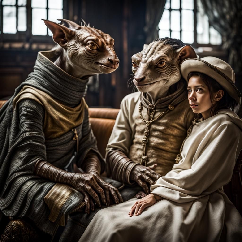 Exotic Aliens Celebrate in Surreal Restaurant, Magical Reali...