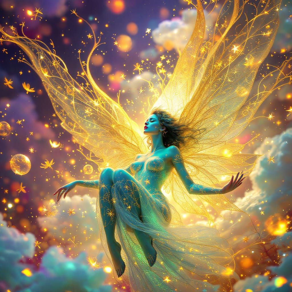 Ethereal Being in a Surreal Landscape, Digital Art