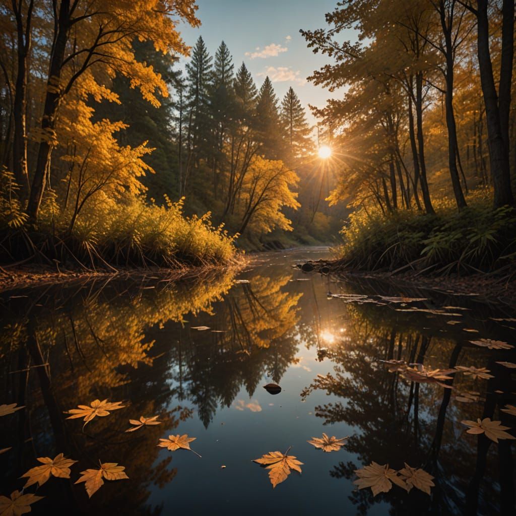 Golden Hour Landscape in Impressionistic HDR