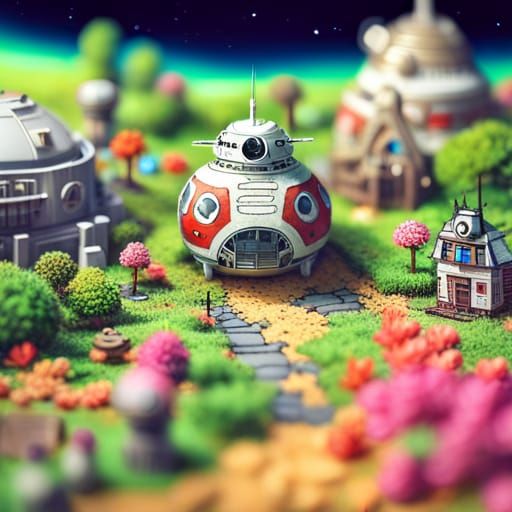 Miniature Wonderland Spaceships in Ghibli Style