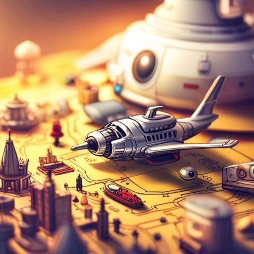 Miniature Wonderland Spaceships in Ghibli Style