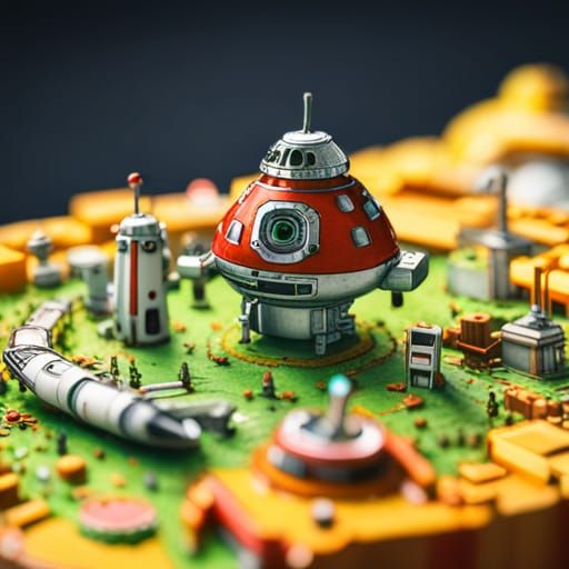 Miniature Wonderland Spaceships in Ghibli Style