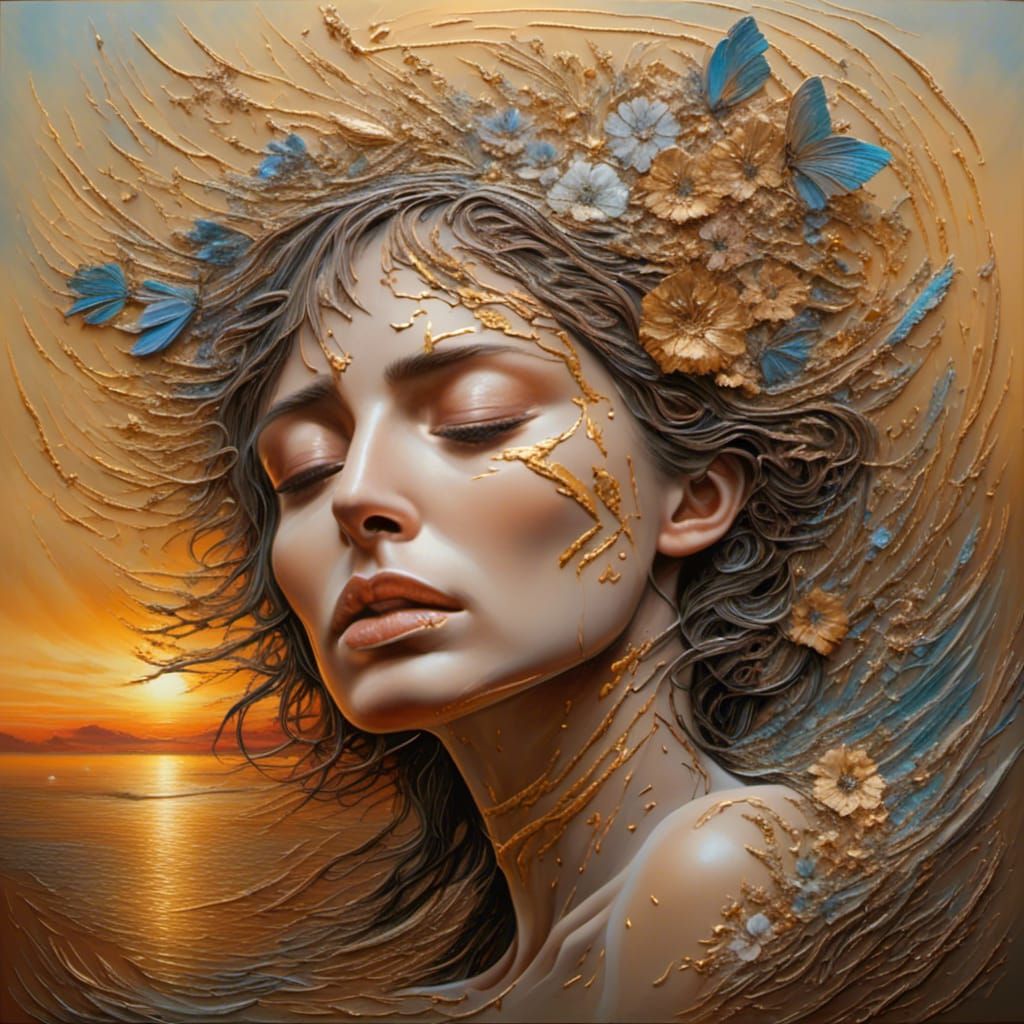 Surreal Portrait of Loss in Oil Painting Style