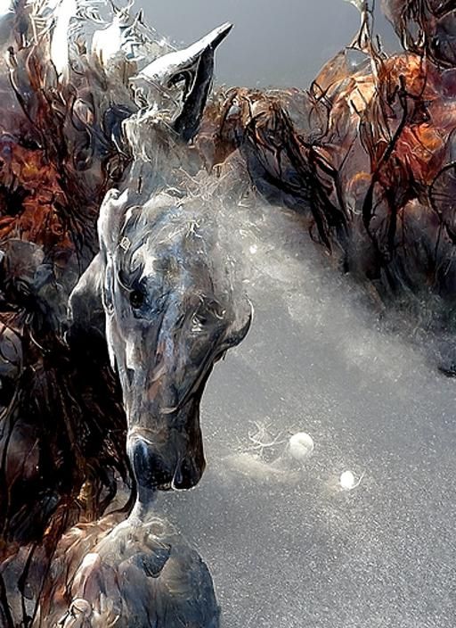 Cosmic Horse in Surreal Fantasy Landscape