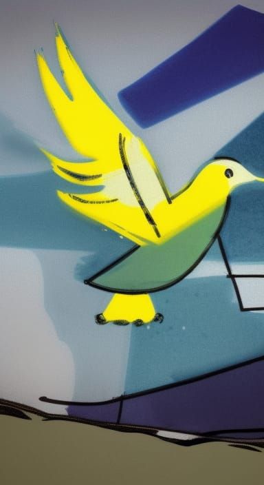 Dove Flying Above Desert in Hyperrealistic Splash Art