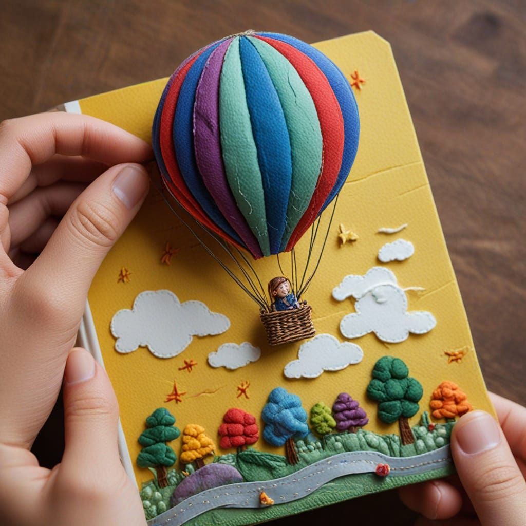 Whimsical Folk Art: Girl in Plasticine Balloon