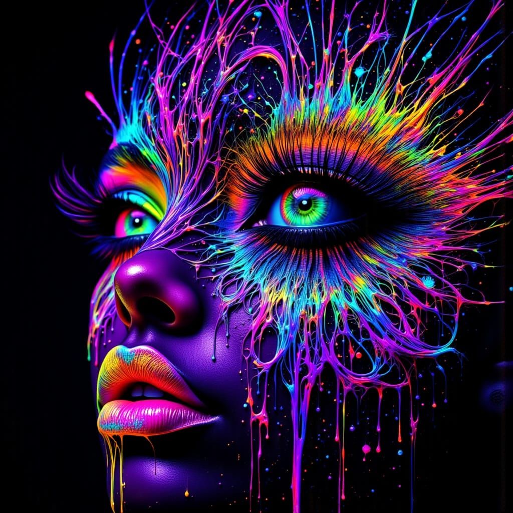 Neon Rainbow Eye Dreamcatcher in Kaleidoscopic Mandala