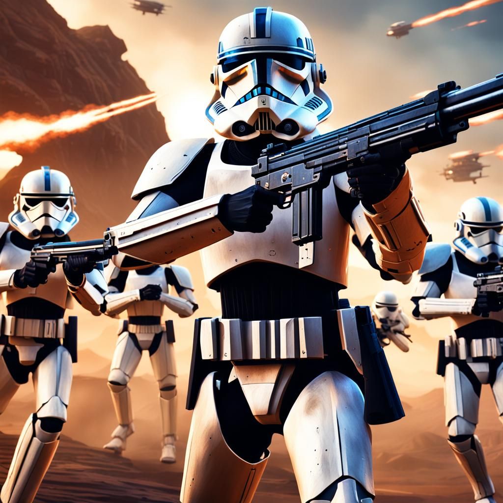 Clone Troopers vs Droids: Epic Battle Scene