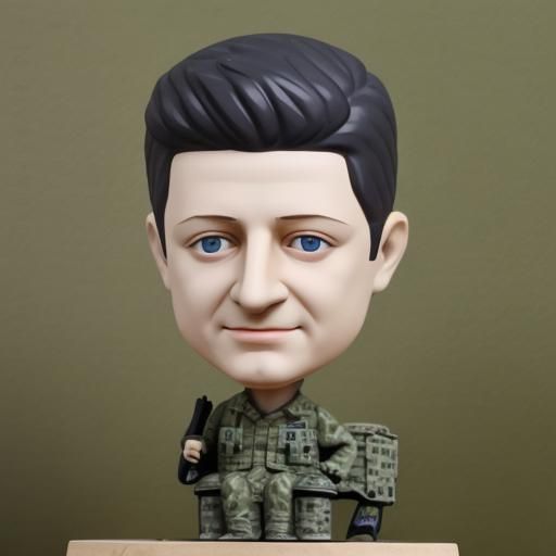 Volodymyr Zelenskyy Camouflage Bobblehead Figurine